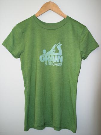 Grain Surfboards logo t-shirt - women's green