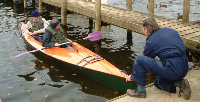Tandem or two seat wooden kayak